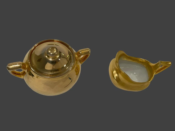 Hall Glo Gold Brief Six Piece Breakfast Set Gold Decorated Marked