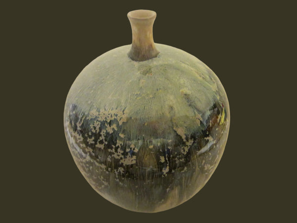 S J Cummings Signed Ceramic Vase Studio Art Luster Bulbous