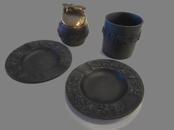 Wedgwood England Majolica Brown Suite Smoking Set Table Accessories - Designer Unique Finds 