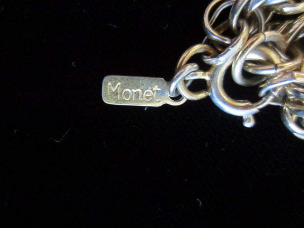 Golden Mesh Medallion Pendant Monet Chain Green Accent - Designer Unique Finds 
 - 4
