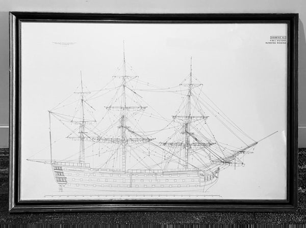 HMS Victory Drawing Published Her Majesty Stationary Office Sailing 1966 England