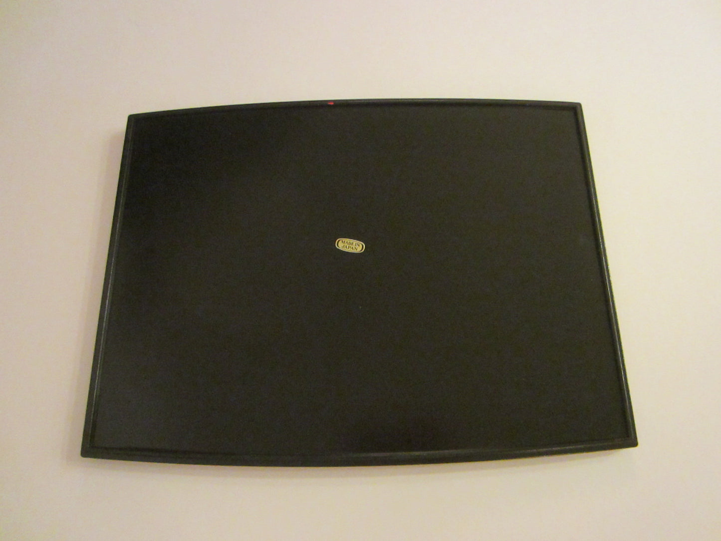 Black Tray Set Red Boarder Hand Painted Flowers Made in Japan - Designer Unique Finds 