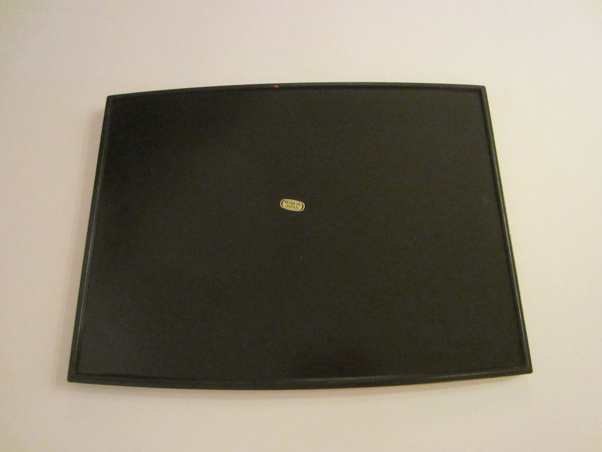 Black Tray Set Red Boarder Hand Painted Flowers Made in Japan - Designer Unique Finds 