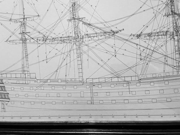 HMS Victory Drawing Published Her Majesty Stationary Office Sailing 1966 England