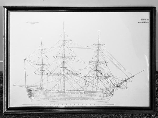 HMS Victory Drawing Published Her Majesty Stationary Office Sailing 1966 England