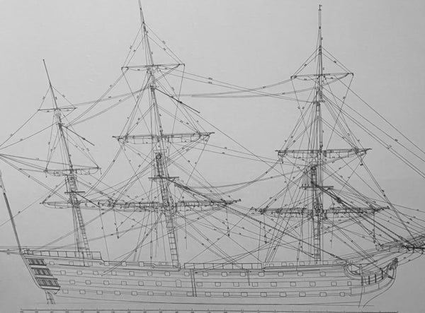 HMS Victory Drawing Published Her Majesty Stationary Office Sailing 1966 England