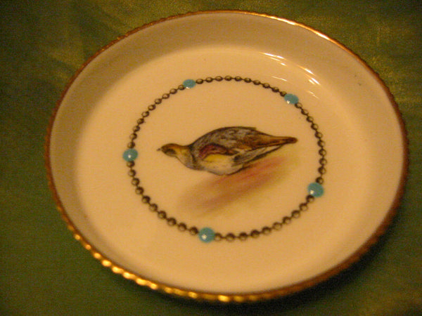 Royal Worcester Fine Bone China England Game Birds China Enameled Coasters - Designer Unique Finds 