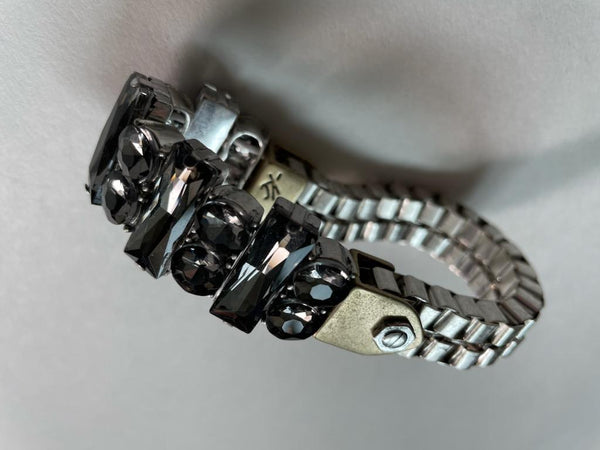 KC Stainless Rhinestone Cabochons Monogrammed Flex Bracelet