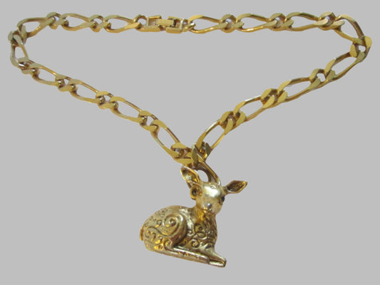 Max Factor Golden Deer Locket Monet Chain 