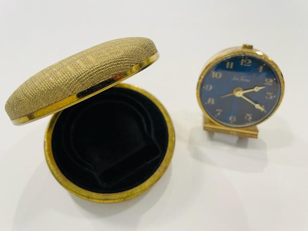 Seth Thomas Germany Hand Winding Cased Travel Alarm Clock