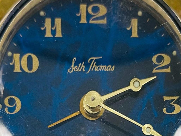 Seth Thomas Germany Hand Winding Cased Travel Alarm Clock