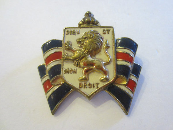 Dieu Et Mon Droit Shield Brooch By Accessocraft WW Memorabilia Hallmarks