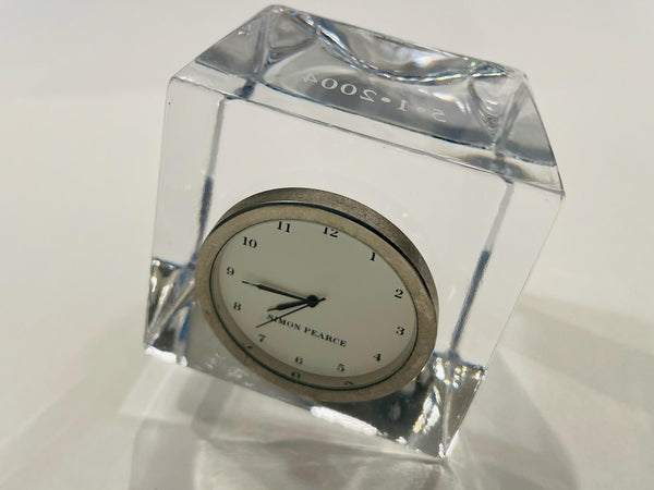Simon Pearce Woodbury Glass Clock Monogram Exclusive