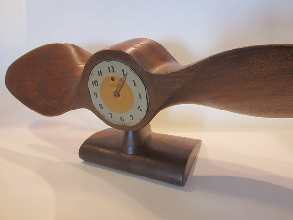 Art Deco Telechron Propeller Plug In Mahogany Decorative Clock