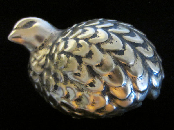 E Pierce Ceramic Quails Mid Century White Golden Birds - Designer Unique Finds 
 - 2