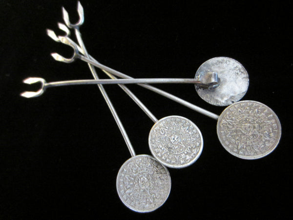 Sundial Silver Plated Minoan Phaistos Cocktail Forks - Designer Unique Finds 
 - 1