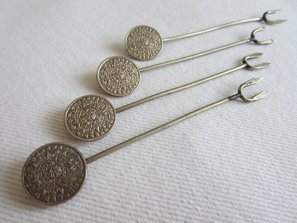 Sundial Silver Plated Minoan Phaistos Cocktail Forks - Designer Unique Finds 
 - 4