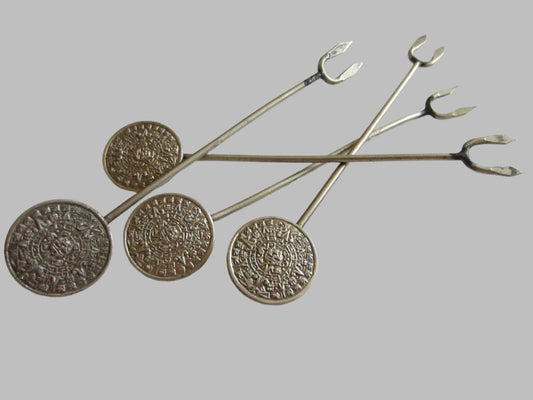 Sundial Silver Plated Minoan Phaistos Cocktail Forks - Designer Unique Finds 
 - 3