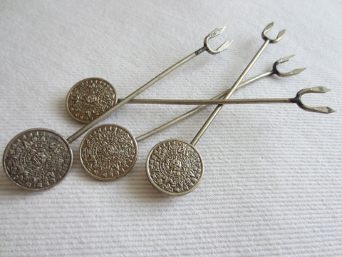 Sundial Silver Plated Minoan Phaistos Cocktail Forks - Designer Unique Finds 
 - 3