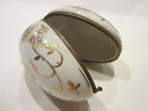 Royal Worcester Attribute Porcelain Egg Gilt Decorated Dresser Box - Designer Unique Finds 
 - 4