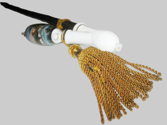 Tassel Motif Porcelain Horn Smoking Pipe Painted Elk Made In Germany - Designer Unique Finds 
 - 1