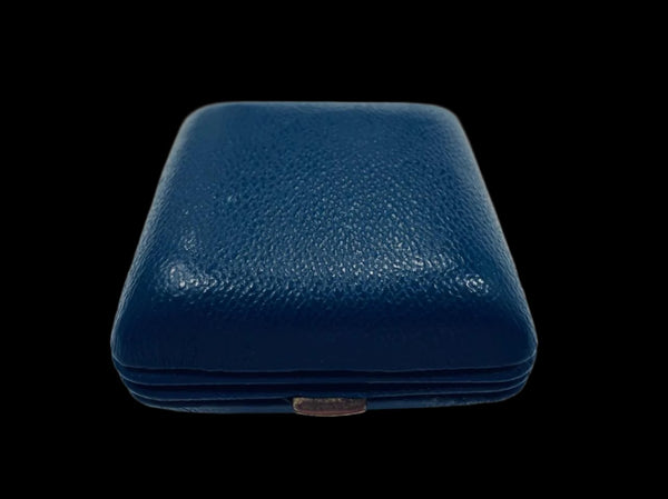 West Germany Cliff Alarm Clock Genuine Blue Leather Case