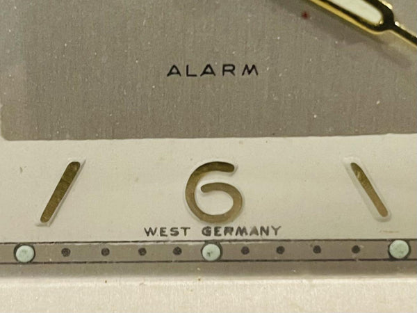 West Germany Cliff Alarm Clock Genuine Blue Leather Case
