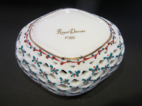 Royal Danube Rose Porcelain Box Pierced Decorated Diamond Shape - Designer Unique Finds 
 - 4