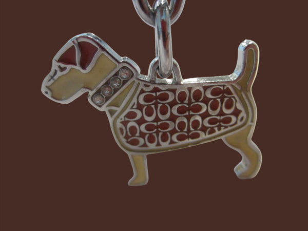 Coach Dog Monogram Key Ring Glass Gems Collar