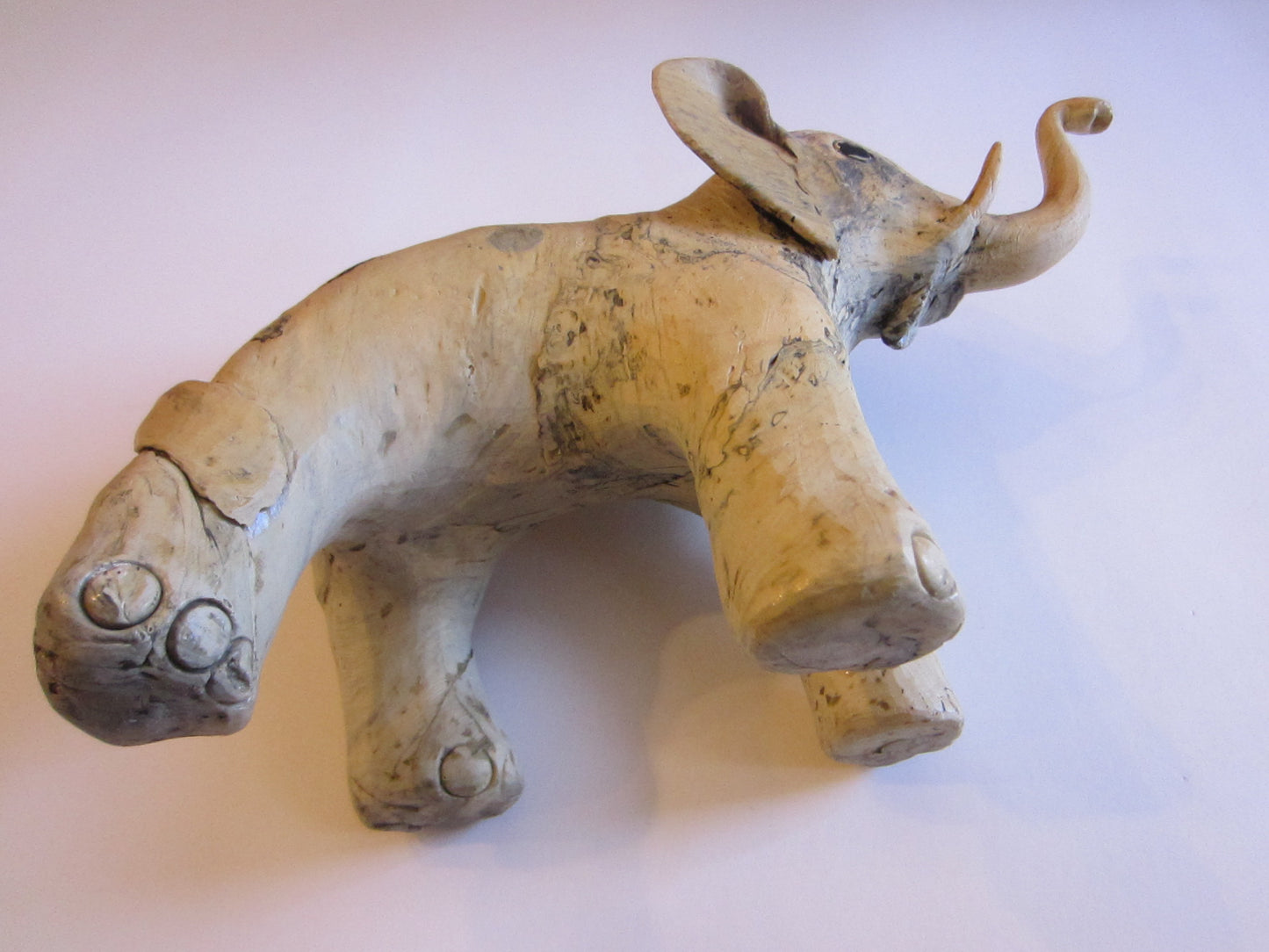 Composition Folk Art Modern Elephant Sculpture