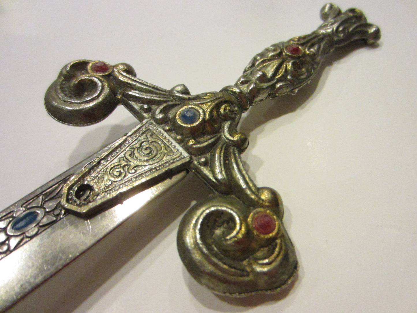 Portugal Shield Jeweled Letter Opener Brass Sword Leather Emboss Cover - Designer Unique Finds 
 - 5