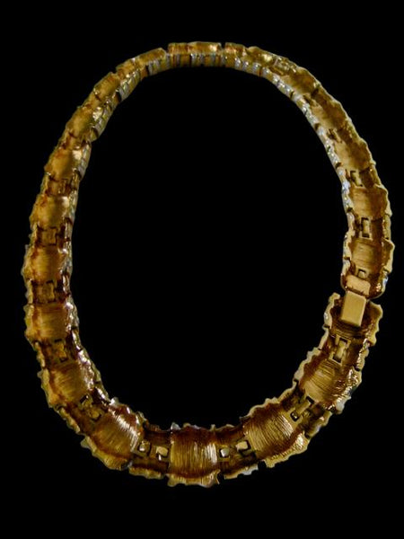 Golden Choker Silver Accent Mid Century Modern Choker Necklace