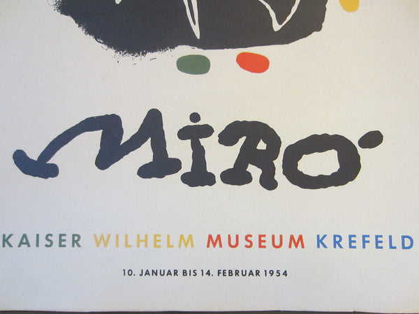 Joan Miro Exhibition Poster Abstract Mid Century Museum Quality - Designer Unique Finds 