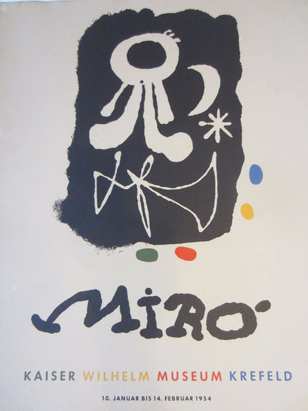 Joan Miro Exhibition Poster Abstract Mid Century Museum Quality - Designer Unique Finds 