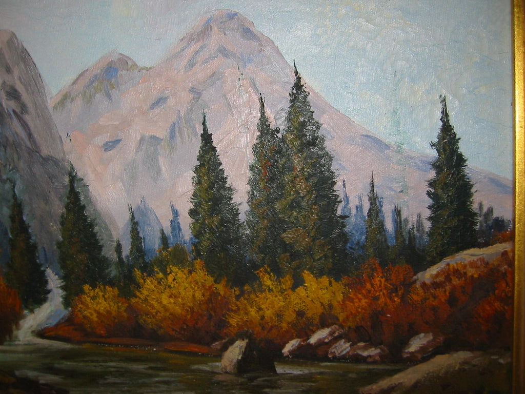 Impressionist Landscape Oil On Canvas Mountain View - Designer Unique Finds 
 - 1