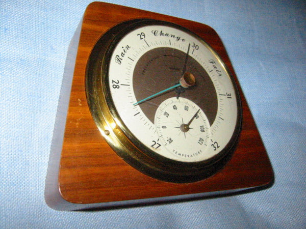 Swift Anderson Genuine Walnut Brass Barometer Made in Boston Mass - Designer Unique Finds 
 - 1