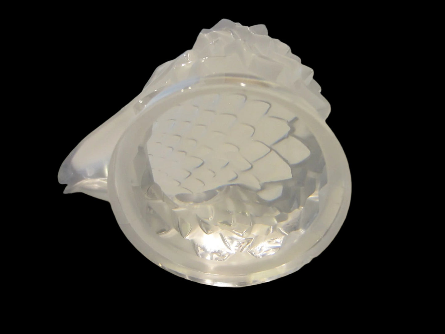Lalique France Eagle Head Crystal Signed Mascot Tete d Aigle