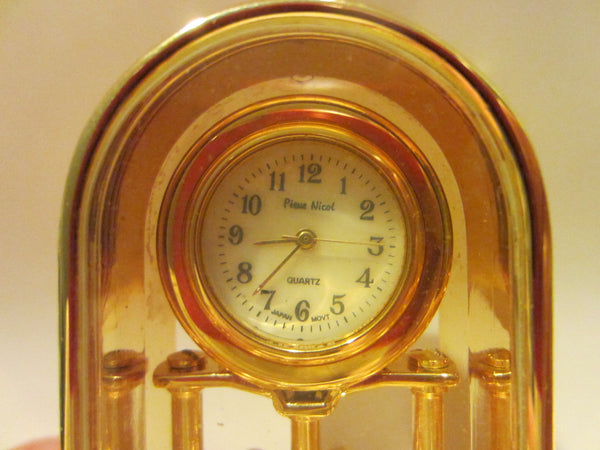 Pierre Nicol Miniature Brass Anniversary Pendulum Clock Japan Sony Movement - Designer Unique Finds 
 - 4