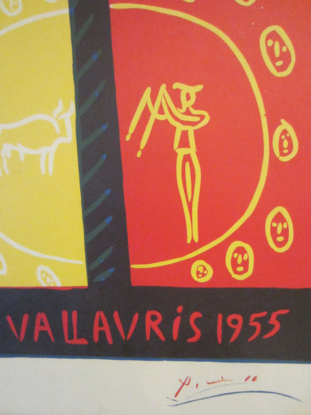 Toros En Vallauris 1955 Picasso Abstract Copy Signed Exhibition Poster