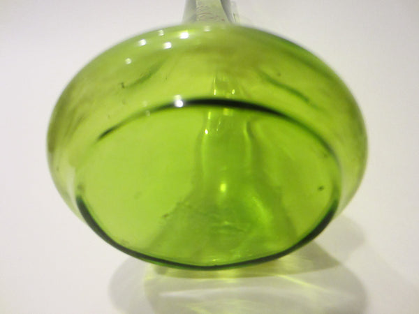 Hand Blown Kelly Green Glass Bud Vase Decorated Beading Enameling - Designer Unique Finds 
 - 4