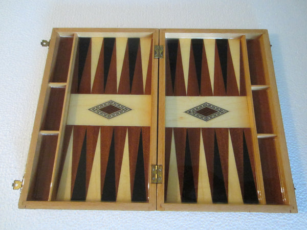 Taracea Salinas Geometric Wood Inlaid Game Box Hinged Metal Closures - Designer Unique Finds 
 - 2