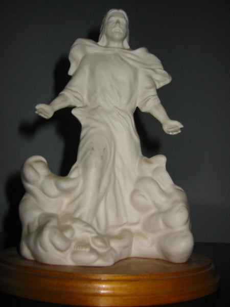 Porcelain By Linda Bisque Religious Art Sculpture Natural Oval Stand - Designer Unique Finds 