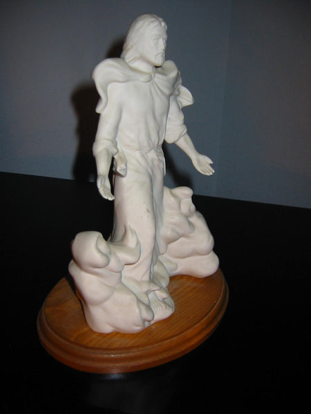 Porcelain By Linda Bisque Religious Art Sculpture Natural Oval Stand - Designer Unique Finds 
 - 3