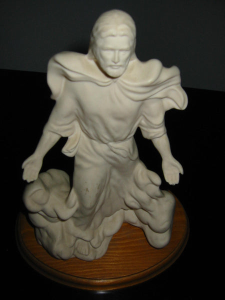 Porcelain By Linda Bisque Religious Art Sculpture Natural Oval Stand - Designer Unique Finds 
 - 4