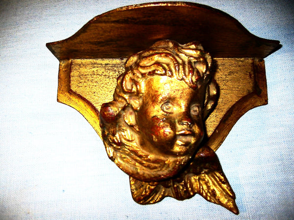 Decorative Craft Florentia Italian Angel Gold Leaf Wall Sconce - Designer Unique Finds 