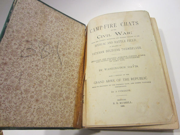 Camp Fire Chats of The Civil War Illustrated Historic Book By Washington Davis - Designer Unique Finds 
 - 3