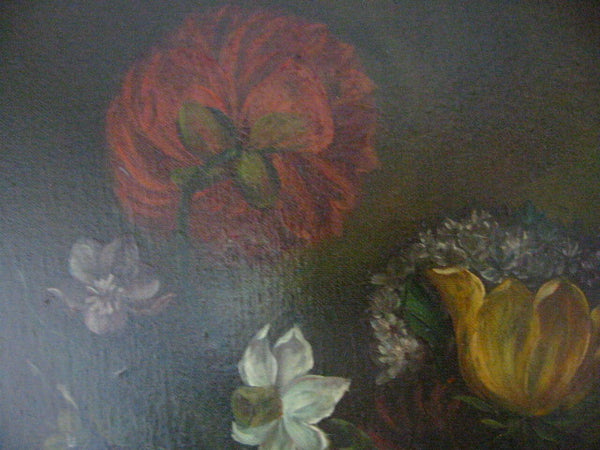 Still Life Flowers In Bloom Signed Orlando Original Gilt Wood Frame - Designer Unique Finds 