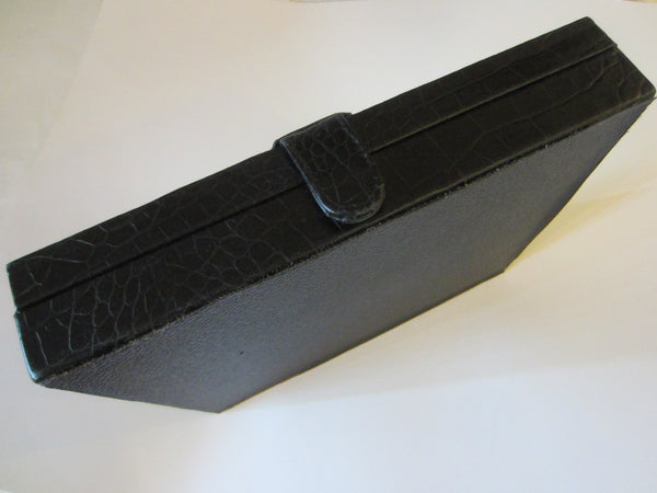 Crocodile Style Black Leather Cigar Box Humidor Interior - Designer Unique Finds 
 - 8