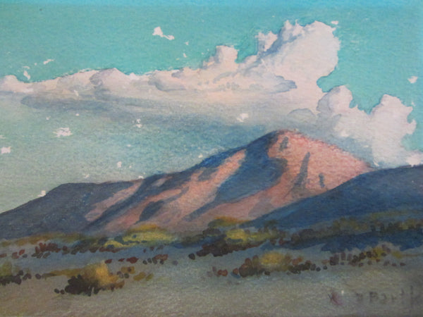 William J Bartko Desert Landscape Mountain View Signed Watercolor Gouache
