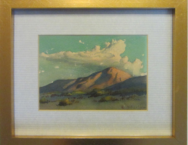 William J Bartko Desert Landscape Signed Watercolor Guache Mountain View